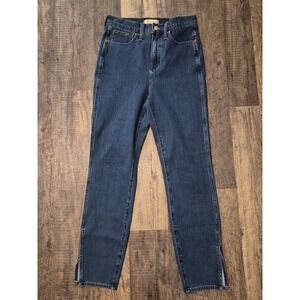 Madewell 11" Roadtripper Jeans Women's Sz 27 Blue Skinny Slit Ankles Stretch